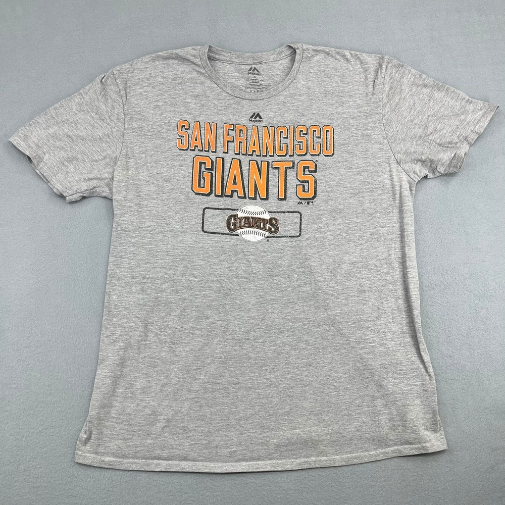 Majestic San Francisco Giants MLB Mens XL Heather Gray Short Sleeve T-Shirt